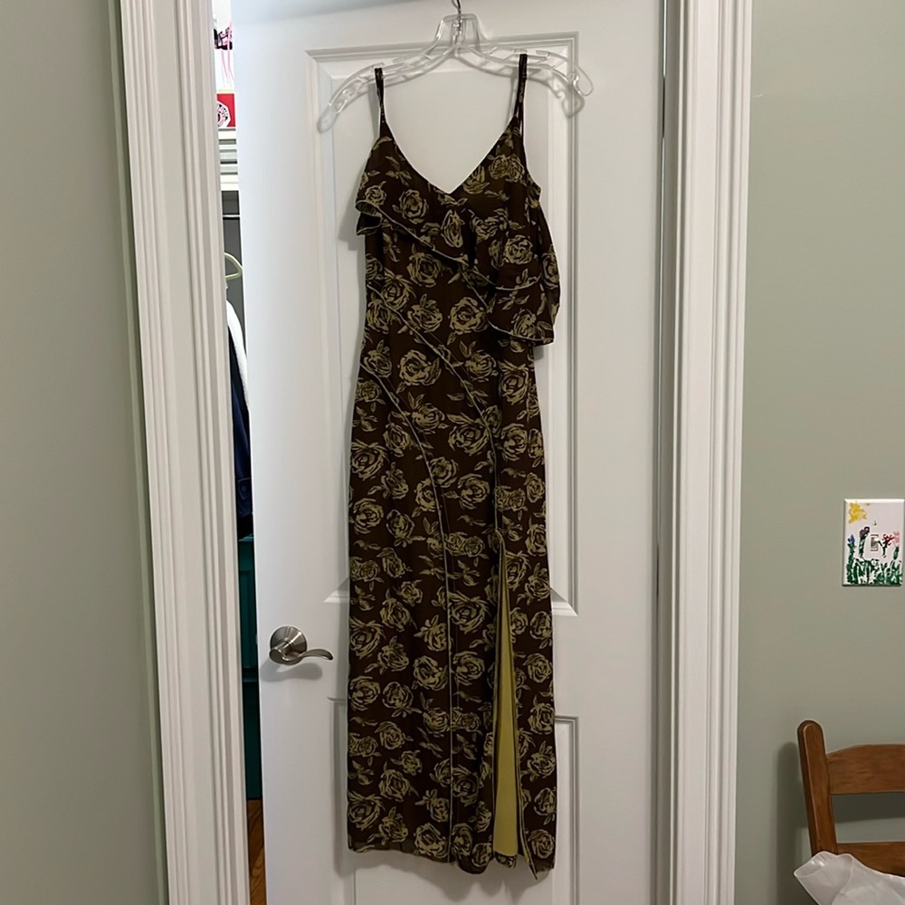 Moon river green and brown midi
